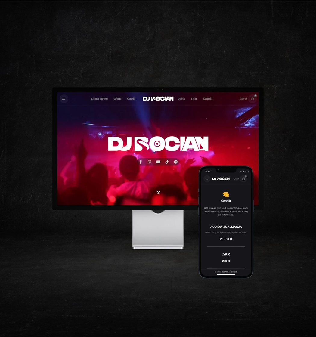 DJ Bocian Music — Nowoczesna strona wizytówkowa i portfolio producenta muzycznego